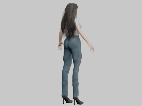 Cute classic woman V30676 3D मॉडल