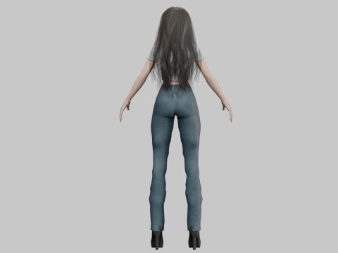 Cute classic woman V30676 3D Model