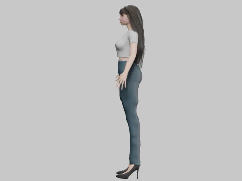 Cute classic woman V30676 3D Model