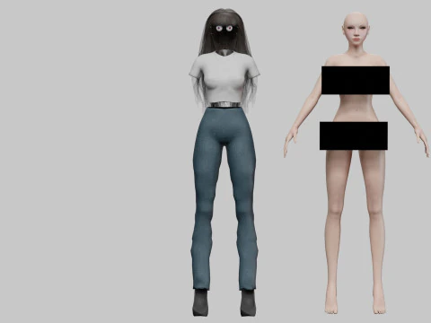 Cute classic woman V30676 3D Model
