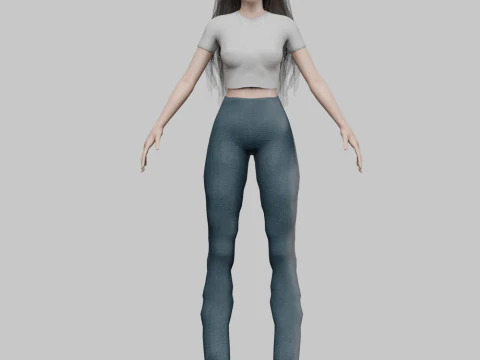 Cute classic woman V30676 3D Model
