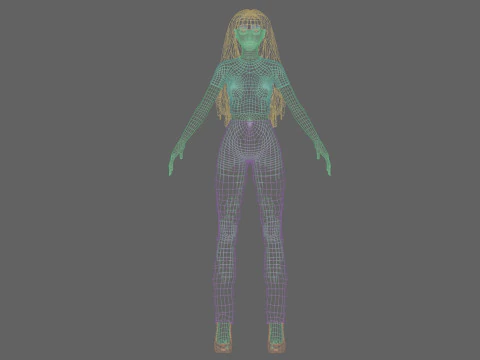 Cute classic woman V30676 3D Model