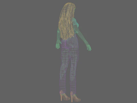 Cute classic woman V30676 3D Model