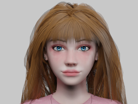 Cute cool woman V35826 Modèle 3D
