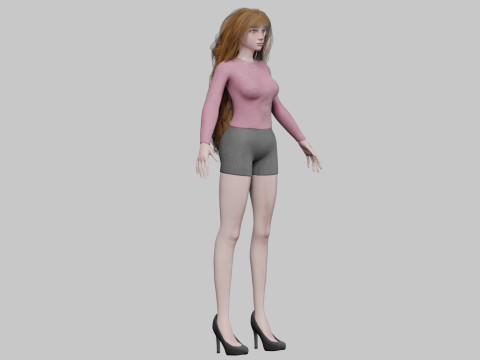 Cute cool woman V35826 Modèle 3D