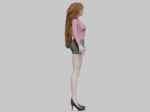 Cute cool woman V35826 Modèle 3D