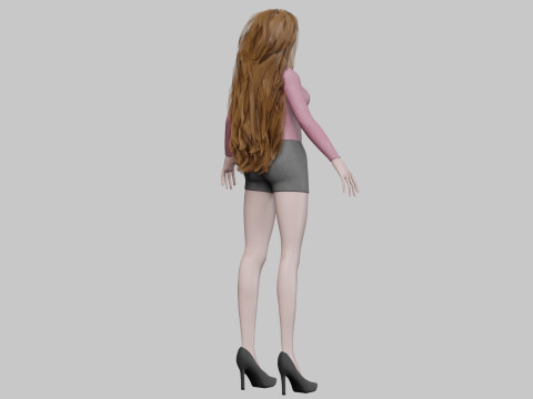 Cute cool woman V35826 Modèle 3D