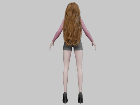 Cute cool woman V35826 Modèle 3D