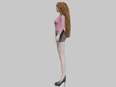 Cute cool woman V35826 Modèle 3D