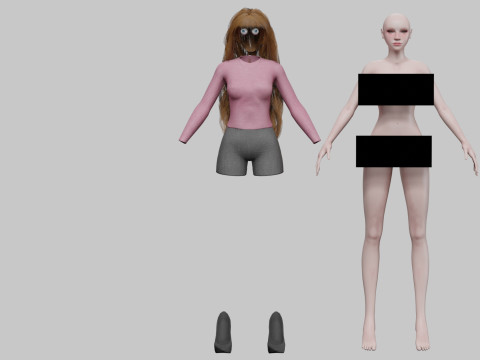 Cute cool woman V35826 Modèle 3D