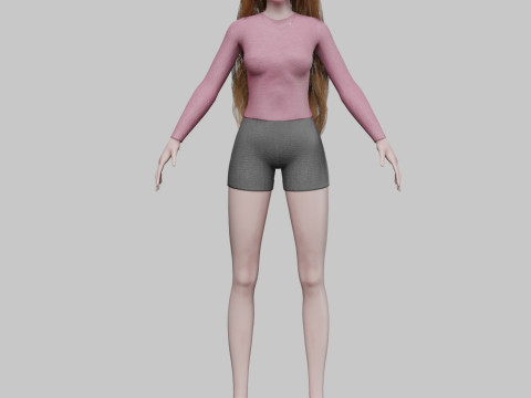 Cute cool woman V35826 Modèle 3D
