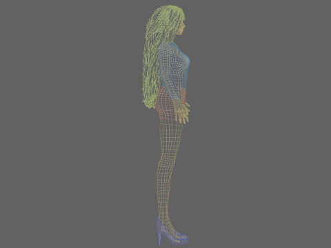 Cute cool woman V35826 Modèle 3D