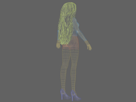 Cute cool woman V35826 Modèle 3D