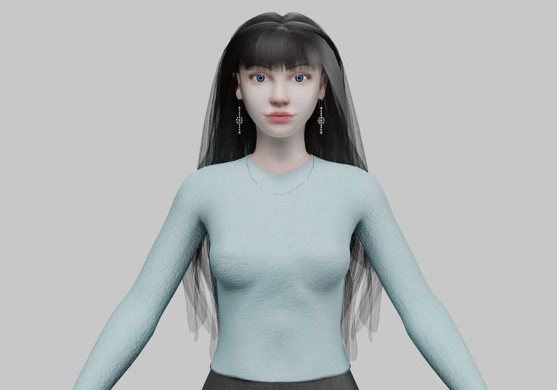 Cute lovely woman V32262 Model 3D .c4d .max .obj .3ds .fbx .stl .blend