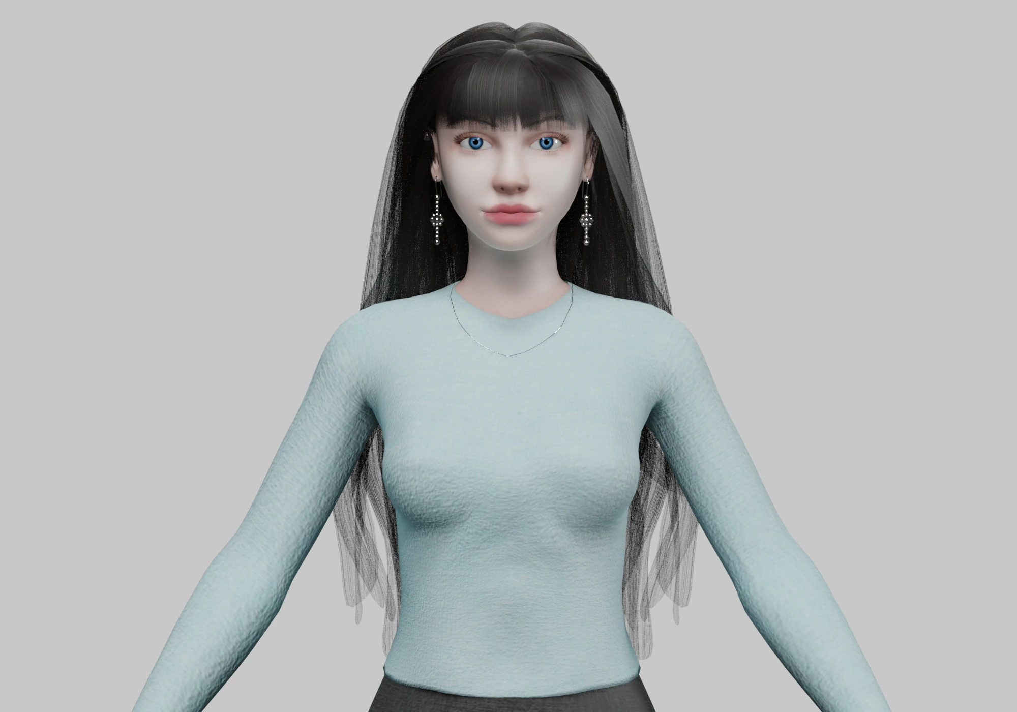 Cute lovely woman V32262 3D Model .c4d .max .obj .3ds .fbx .stl .blend 