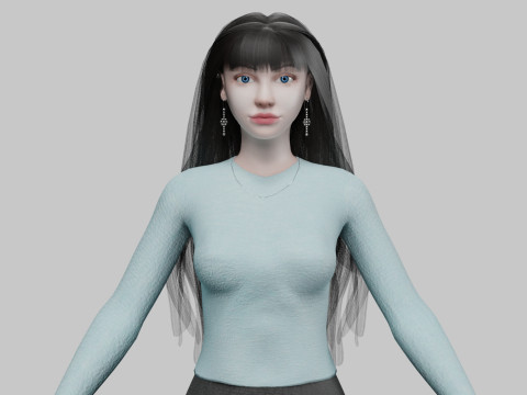 Cute lovely woman V32262 Modelo 3D