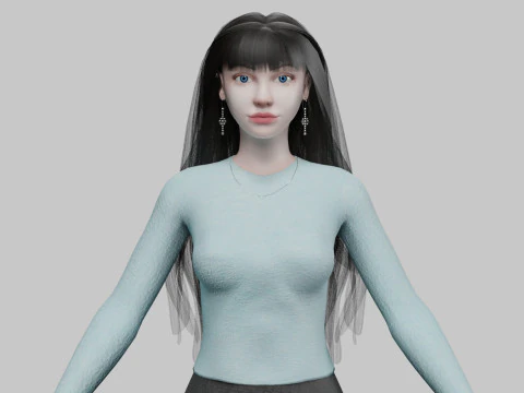 प्यारी प्यारी महिला V32262 3D मॉडल