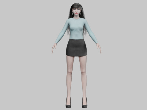 Cute lovely woman V32262 Model 3D