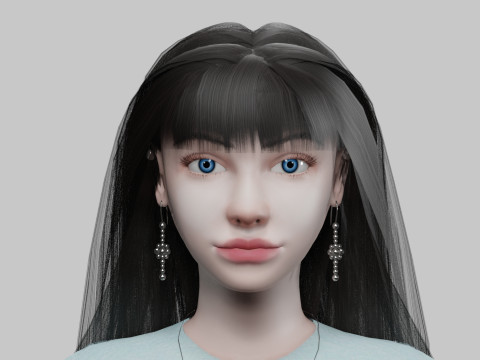 Cute lovely woman V32262 Model 3D