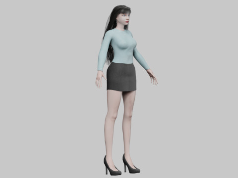 Cute lovely woman V32262 Model 3D