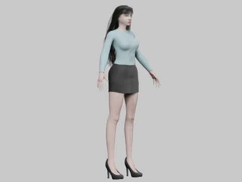 Cute lovely woman V32262 3D Model