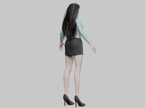 Cute lovely woman V32262 Model 3D