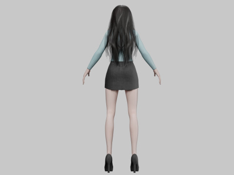 Cute lovely woman V32262 Model 3D