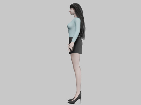 Cute lovely woman V32262 Model 3D