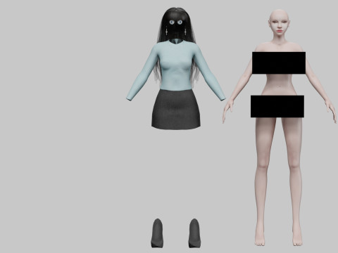 Cute lovely woman V32262 Model 3D
