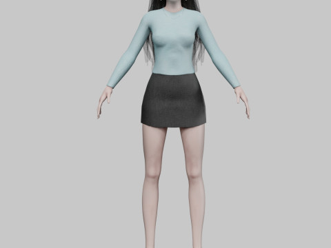 Cute lovely woman V32262 Model 3D