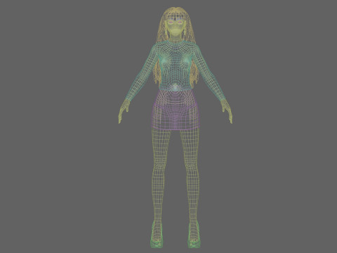 Cute lovely woman V32262 Model 3D