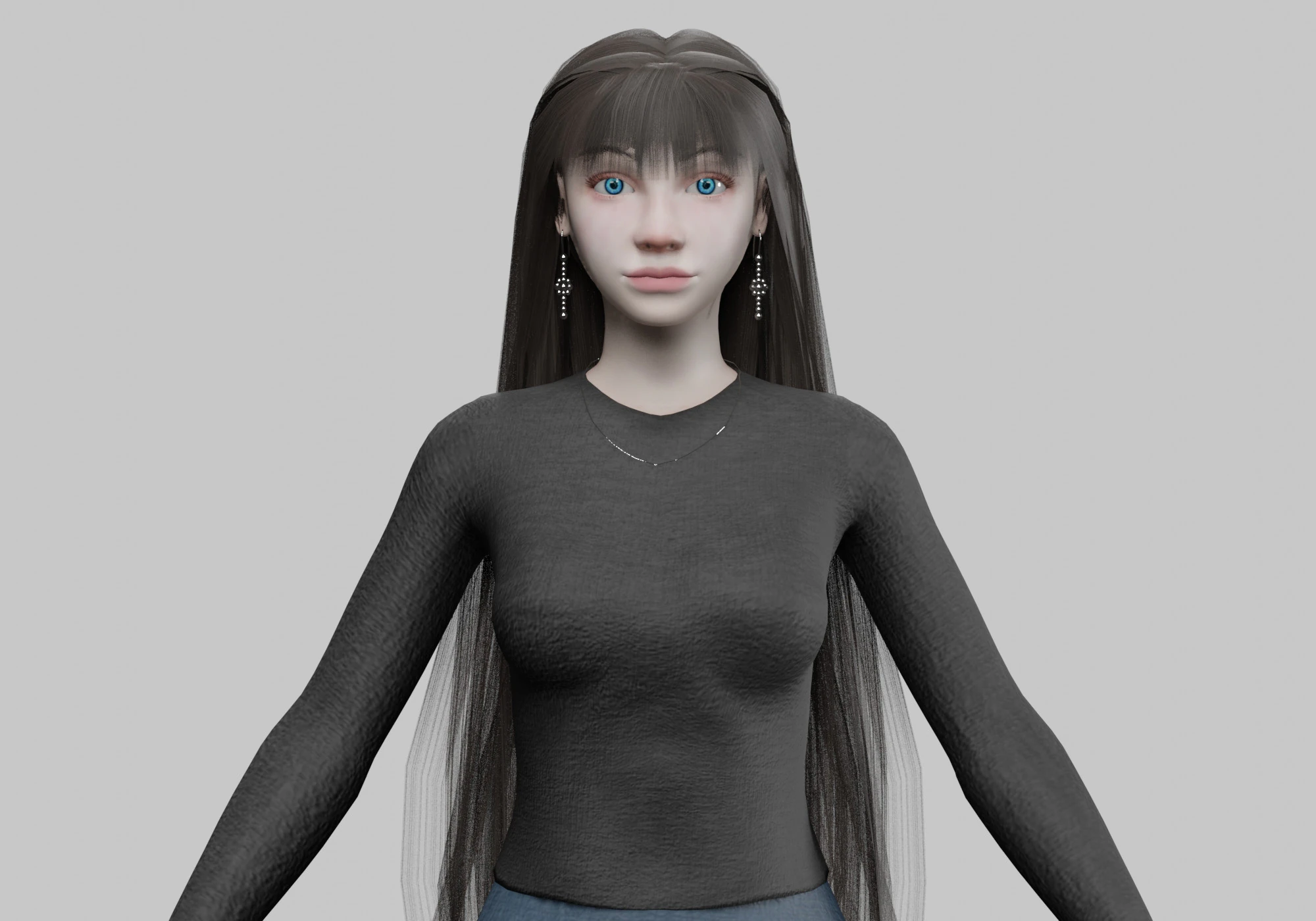 Cute pretty woman V33151 3D Model .c4d .max .obj .3ds .fbx .stl .blend 