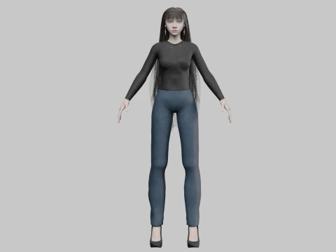 Cute pretty woman V33151 3D Model