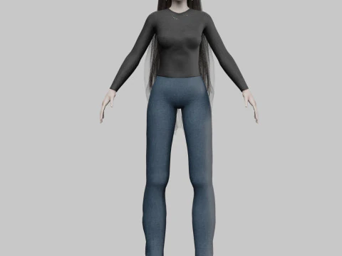 Cute pretty woman V33151 3D Model