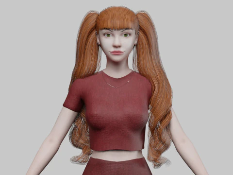 Cute standard woman V31759 3D Model