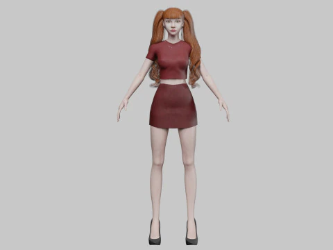 Cute standard woman V31759 3D Model
