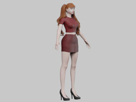 Cute standard woman V31759 3D Model