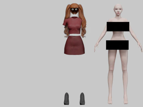 Cute standard woman V31759 3D Model