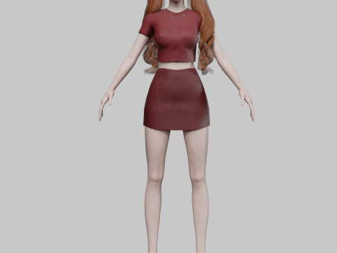 Cute standard woman V31759 3D Model