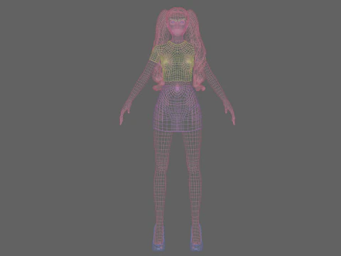 Cute standard woman V31759 3D Model