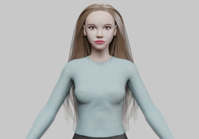 Cute stylized woman V31405 Modello 3D .c4d .max .obj .3ds .fbx .stl .blend 