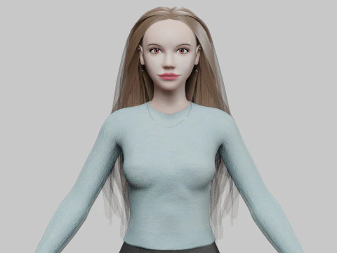 귀여운 양식화된 여성 V31405 3D 모델