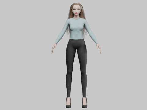 Cute stylized woman V31405 Modello 3D