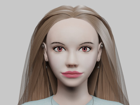 Cute stylized woman V31405 Modello 3D