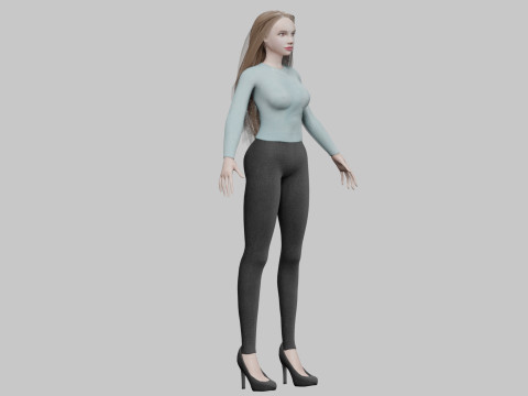 Cute stylized woman V31405 Modello 3D