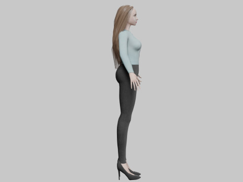 Cute stylized woman V31405 Modello 3D