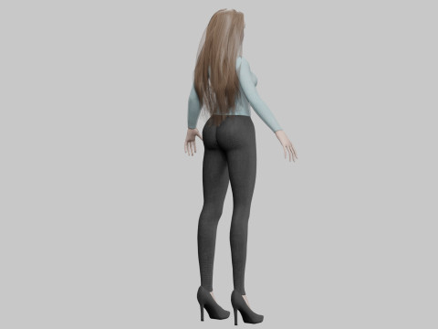 Cute stylized woman V31405 Modello 3D