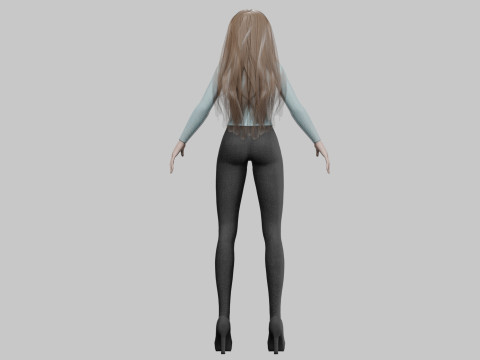 Cute stylized woman V31405 Modello 3D