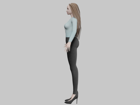 Cute stylized woman V31405 Modello 3D