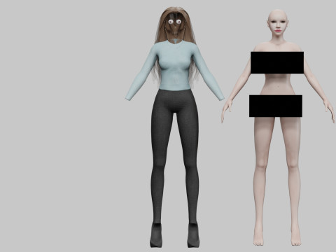 Cute stylized woman V31405 Modello 3D